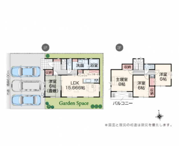 豊橋市東岩田、新築一戸建ての間取り画像です
