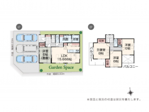 豊橋市東岩田、新築一戸建ての間取り画像です
