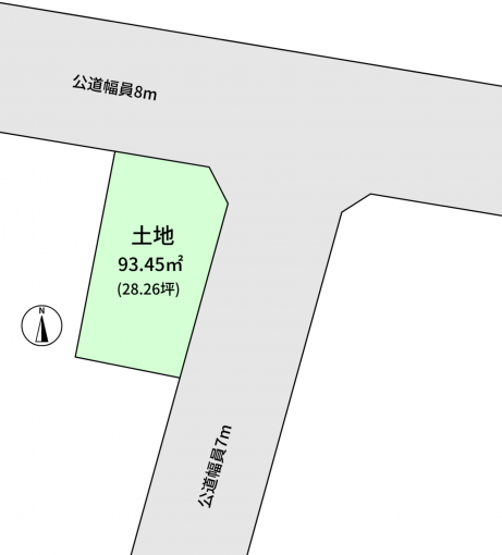 豊橋市東郷町、土地の間取り画像です