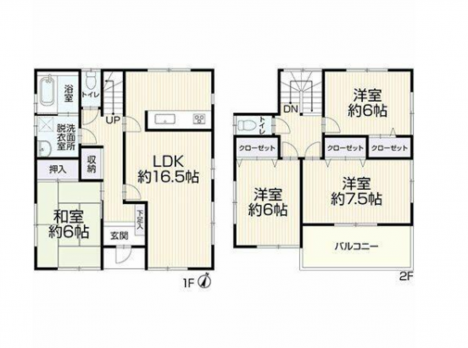 豊橋市前芝町、中古一戸建ての間取り画像です