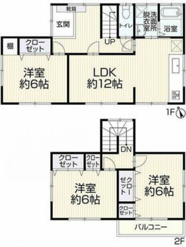 豊橋市東小鷹野、中古一戸建ての間取り画像です