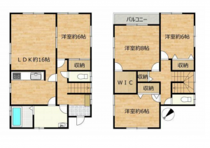 豊橋市西浜町、中古一戸建ての間取り画像です