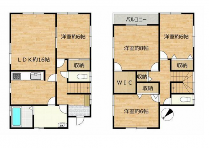 豊橋市西浜町、中古一戸建ての間取り画像です