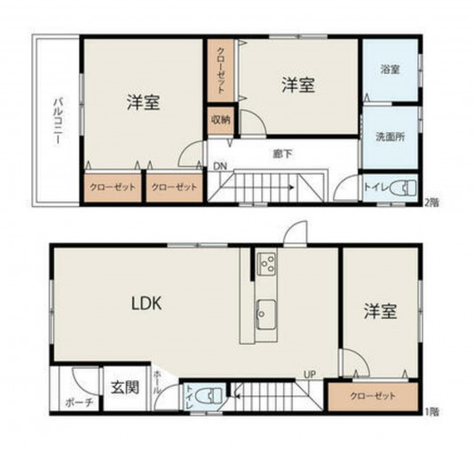 豊橋市多米中町、中古一戸建ての間取り画像です