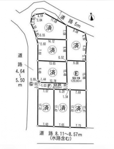 豊橋市高師本郷町、土地の間取り画像です