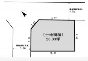 相模原市中央区田名、土地の間取り画像です