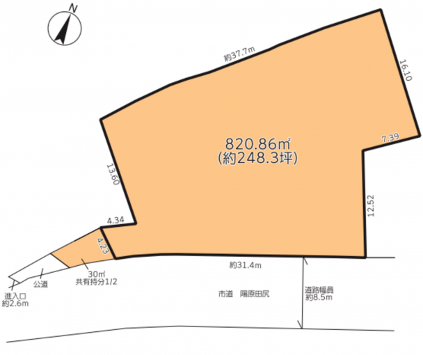相模原市中央区田名、土地の間取り画像です
