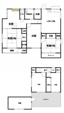 相模原市中央区上溝、中古一戸建ての間取り画像です
