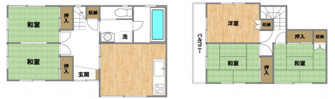 相模原市中央区宮下本町、中古一戸建ての間取り画像です