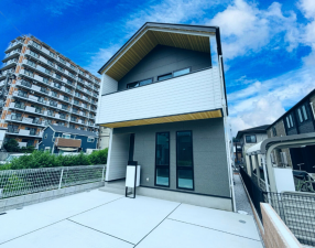 相模原市中央区水郷田名、新築一戸建ての外観画像です