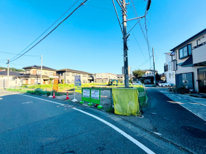 相模原市中央区水郷田名、土地の前面道路を含む現地写真画像です