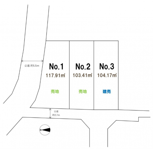 相模原市中央区水郷田名、土地の間取り画像です