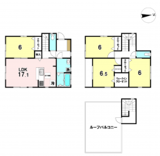 相模原市中央区水郷田名、中古一戸建ての間取り画像です