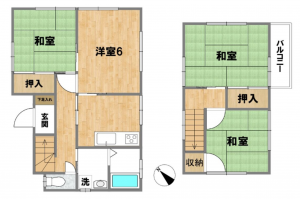 相模原市中央区田名、中古一戸建ての間取り画像です