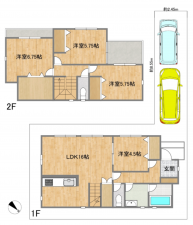 相模原市緑区田名、中古一戸建ての間取り画像です
