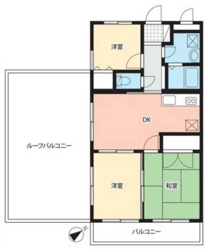 相模原市中央区星が丘、中古マンションの間取り画像です