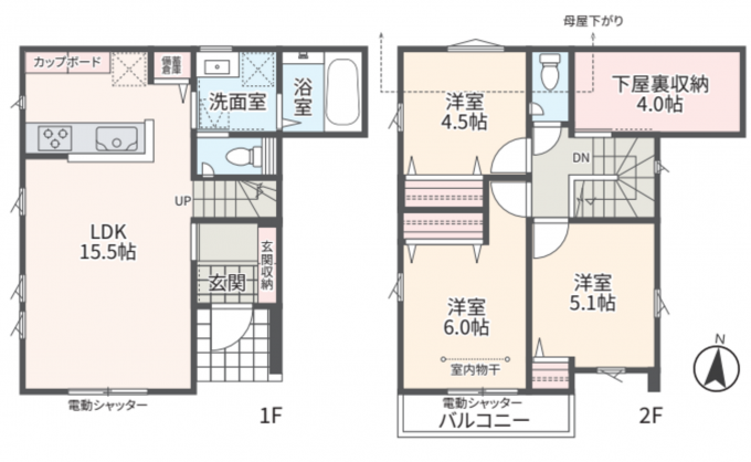 相模原市中央区上矢部、新築一戸建ての間取り画像です