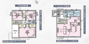 相模原市中央区上矢部、新築一戸建ての間取り画像です
