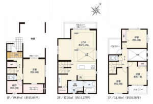 相模原市中央区共和、新築一戸建ての間取り画像です
