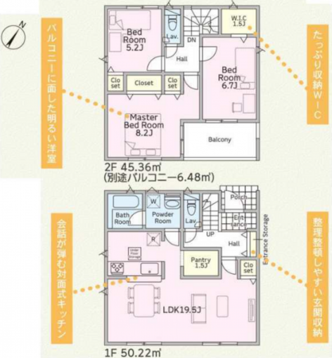 相模原市中央区田名塩田、新築一戸建ての間取り画像です