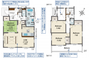 相模原市中央区田名、新築一戸建ての間取り画像です