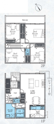 相模原市中央区横山、新築一戸建ての間取り画像です