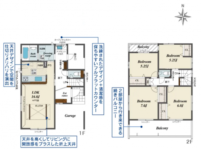 相模原市中央区横山台、新築一戸建ての間取り画像です