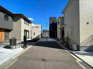 相模原市中央区田名、新築一戸建ての前面道路を含む現地写真画像です