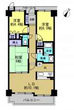相模原市中央区上溝、中古マンションの間取り画像です