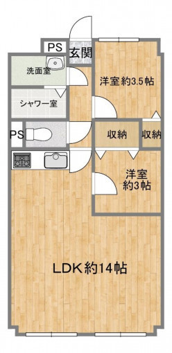 新宿区北新宿、中古マンションの間取り画像です