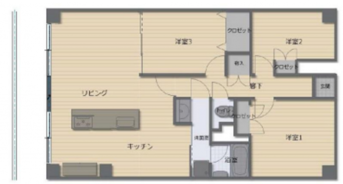 相模原市中央区南橋本、中古マンションの間取り画像です