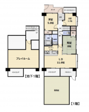 相模原市中央区矢部、中古マンションの間取り画像です