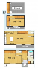 相模原市中央区星が丘、中古一戸建ての間取り画像です