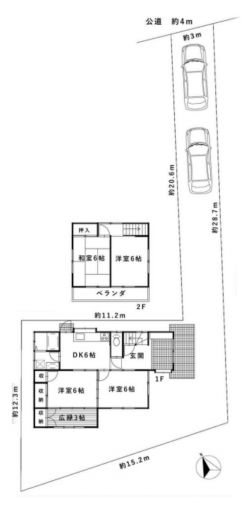 相模原市中央区田名、中古一戸建ての間取り画像です