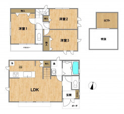 相模原市中央区星が丘、中古一戸建ての間取り画像です