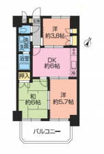相模原市中央区横山台、中古マンションの間取り画像です