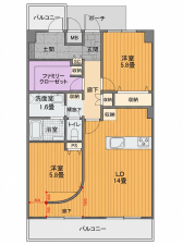 彦根市外町、中古マンションの間取り画像です