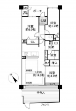 彦根市城町、中古マンションの間取り画像です
