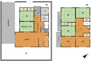 彦根市西今町、中古一戸建ての間取り画像です