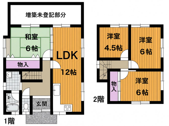 彦根市日夏町、中古一戸建ての間取り画像です
