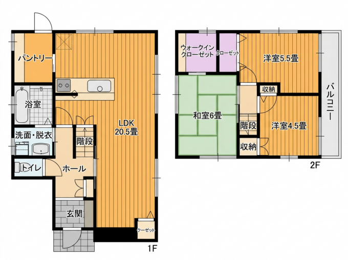 彦根市大藪町、中古一戸建ての間取り画像です