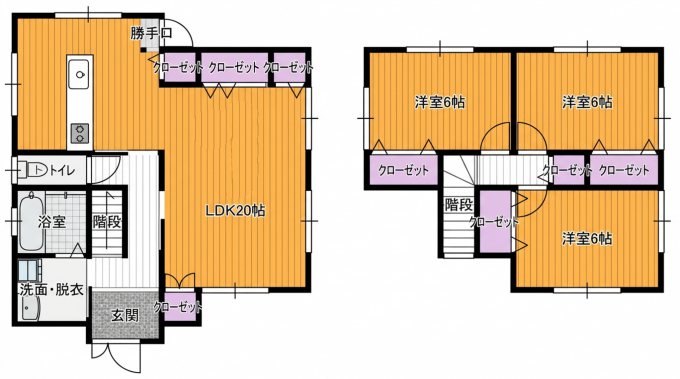彦根市東沼波町、中古一戸建ての間取り画像です