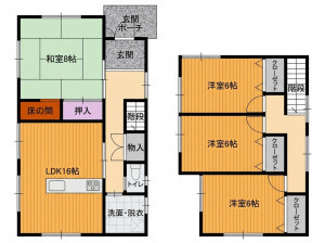 彦根市東沼波町、中古一戸建ての間取り画像です