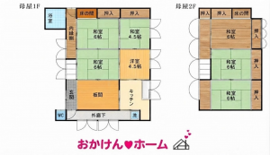 彦根市田附町、中古一戸建ての間取り画像です