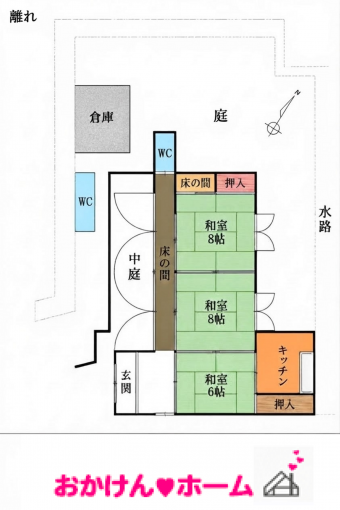 彦根市田附町、中古一戸建ての間取り画像です