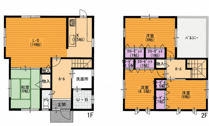 彦根市高宮町、中古一戸建ての間取り画像です