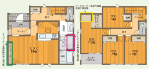 彦根市鳥居本町、新築一戸建ての間取り画像です