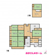 彦根市稲里町、中古一戸建ての間取り画像です