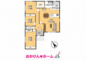 彦根市南川瀬町、新築一戸建ての間取り画像です