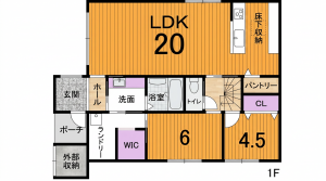 彦根市開出今町、新築一戸建ての間取り画像です